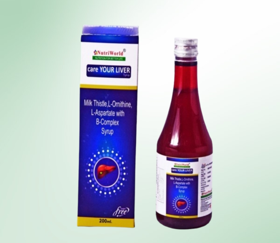  <p>Care Your Liver Syrup supports liver health with <strong>Milk Thistle Extract</strong>, a Himalayan herb known for its liver-protective properties.</p>     <p><strong>Key Benefits:</strong> Helps detoxify, regenerate the liver, and support gallbladder health.</p>     <p><strong>Ingredients:</strong> Milk Thistle Extract, Vitamin B Complex, L-Ornithine & L-Aspartate.</p>     <p><strong>Maintain Your Liver Health with Care Your Liver Syrup!</strong></p>