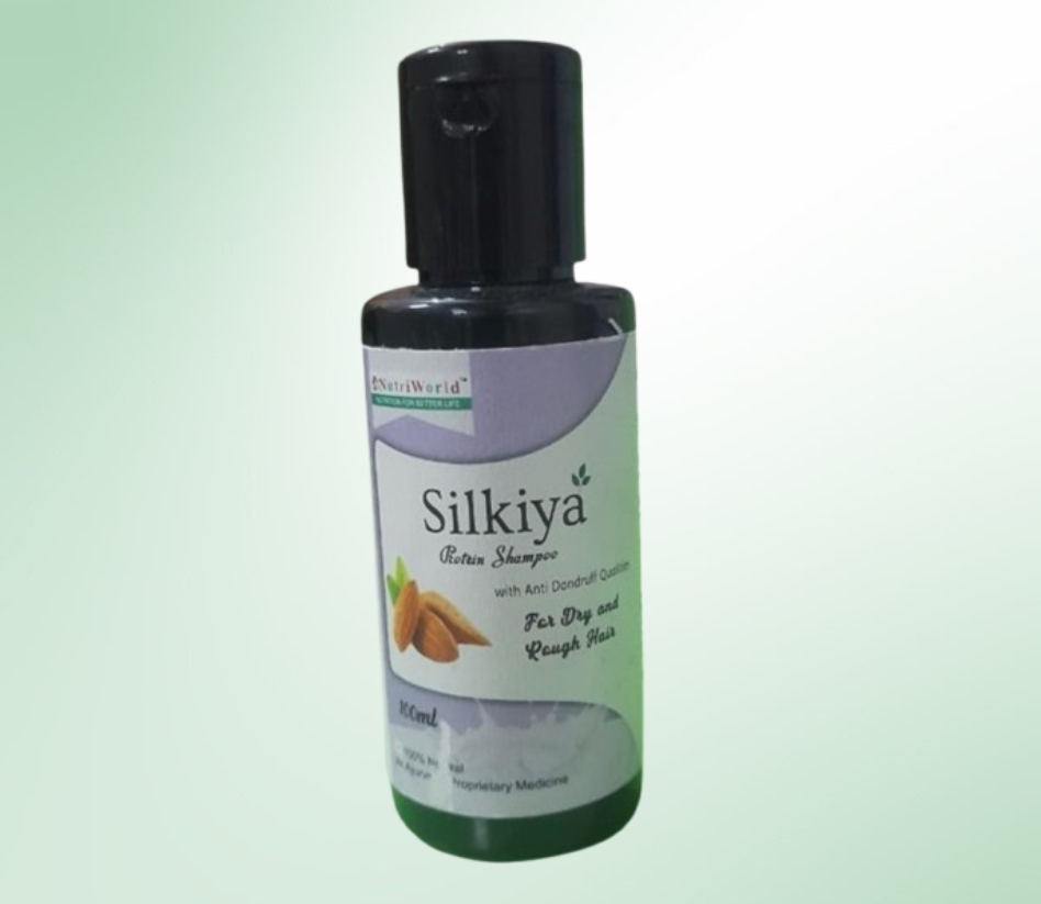 <p>NutriWorld Silkiya Shampoo is a purely herbal hair care solution that prevents hair fall and enhances hair softness, length, thickness, and shine.</p>   <p>Enriched with Ayurvedic herbs, it deeply cleanses, nourishes, and strengthens hair from root to tip while keeping the scalp healthy and dandruff-free.</p>