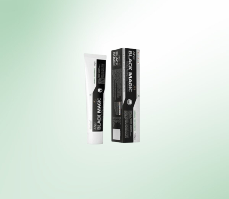 Black Magic Toothpaste – Advanced Ayurvedic Oral Care :   Black Magic Toothpaste combines activated charcoal with Ayurvedic herbs and essential minerals to naturally brighten teeth, support gum health, and eliminate bad breath. Its chemical-free formula removes stains, preserves the oral microbiome, and protects against infections. Experience a holistic approach to dental care with Black Magic Toothpaste for a fresher, healthier smile!