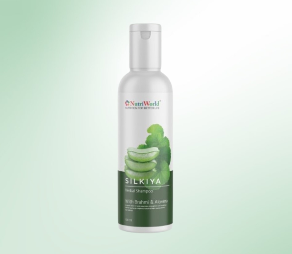 Silkya Shampoo by NutriWorld – 100% Herbal Hair Care Solution :   Silkya Shampoo is a 100% herbal formulation designed to prevent hair fall, promote hair growth, and enhance hair softness and shine. Enriched with powerful ingredients like Brahmi, Amla, Triphala, Shikakai, Reetha, and Onion Juice, it nourishes the scalp, strengthens hair follicles, and gently cleanses for healthier, more beautiful hair. Free from harmful chemicals, Silkya Shampoo is a safe and effective choice for daily hair care. Experience the goodness of nature with NutriWorld Silkya Shampoo!
