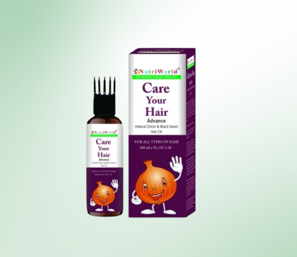 NutriWorld Hair Oil – Nourish, Strengthen & Revitalize Your Hair :    NutriWorld Hair Oil is a powerful blend of natural oils, including Onion Seed Oil, Black Seed Oil, Almond Oil, Sesame Oil, Tea Tree Oil, Olive Oil, Wheat Germ Oil, Amla, Bhringraj, Shikakai, and Aloe Vera. This unique formula deeply nourishes the scalp, strengthens hair roots, and promotes healthy hair growth. It prevents hair fall, reduces premature graying, and restores shine and softness to your hair. Regular use ensures thick, strong, and vibrant hair. Choose NutriWorld Hair Oil for a natural and effective solution to achieve healthy, beautiful hair!