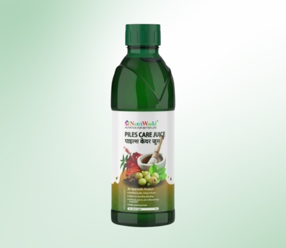     <h4>NutriWorld Piles Care Juice</h4>     <p><strong>A Comprehensive Solution for Anal Disorders</strong></p>     <p>NutriWorld Piles Care Juice is a natural herbal remedy designed to support relief from <strong>Piles, Fistula, and Fissure</strong>. This unique formula aids in healing, reduces discomfort, and promotes digestive health.</p>     <p><strong>Key Benefits:</strong> Reduces swelling, controls bleeding, supports healing of anal disorders, and improves digestion.</p>     <p><strong>Powerful Ingredients:</strong> Contains <strong>Bael, Tulsi, Amla, Shatavari, and Ashwagandha</strong>, known for their healing and digestive benefits.</p>     <p><strong>Safe and Effective:</strong> Made from trusted Ayurvedic ingredients with no harmful side effects.</p>     <p><strong>Improve Your Digestive and Anal Health with NutriWorld Piles Care Juice!</strong></p>