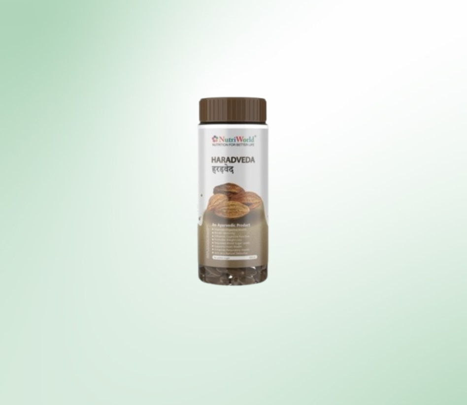 NutriWorld Haranved – Ayurvedic Digestive Support :   A natural blend of Harad, Ginger, Cumin, Black Pepper, and Black Salt that relieves acidity, bloating, and constipation while promoting gut health.