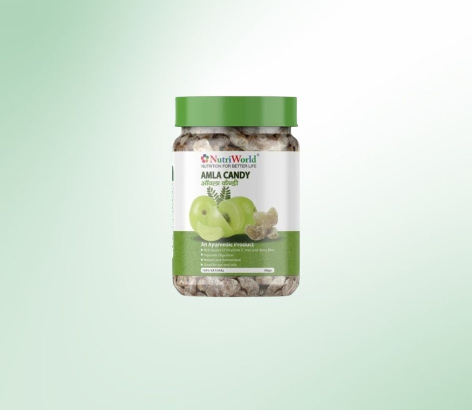 NutriWorld Amla Candy – Tasty & Nutritious :   A delicious, vitamin C-rich treat that boosts immunity, aids digestion, and promotes skin & hair health. Perfect for all ages, enjoy it anytime as a healthy snack!