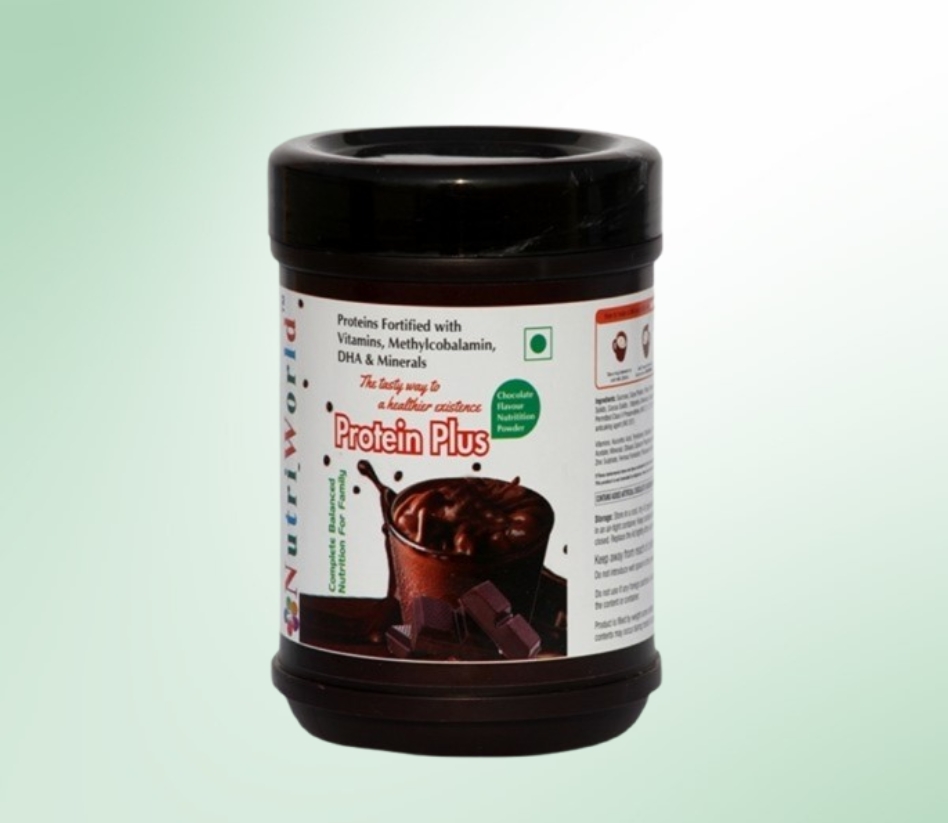 <h2>Product Overview</h2>     <p><strong>Protein Plus</strong> is a balanced blend of soy and whey protein, enriched with <strong>Omega-3</strong> and <strong>Lycopene</strong> for overall health. It supports muscle strength, immunity, and childrens mental development.</p>     <h3>Directions for Use</h3>     <p>Take 1-2 teaspoons daily with milk for optimal nutrition.</p>