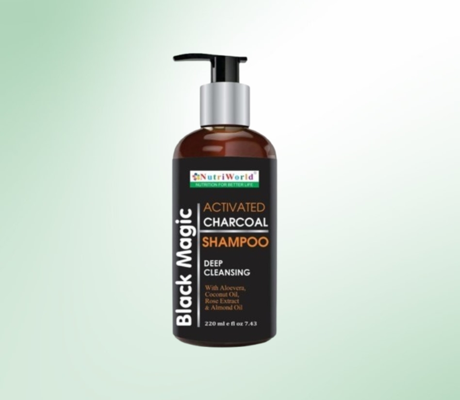 NutriWorld Black Magic Shampoo – Deep Cleansing with Activated Carbon :     NutriWorld Black Magic Shampoo, infused with activated carbon, deeply cleanses the scalp by removing dirt, excess oil, and environmental pollutants. This powerful formula detoxifies hair, eliminates harmful bacteria, and nourishes the scalp, promoting healthier, stronger hair. As part of NutriWorld’s Black Magic Series, it harnesses the purifying properties of carbon to protect against daily impurities while maintaining natural moisture. Experience the magic of deep-cleansed, refreshed, and revitalized hair with every wash!
